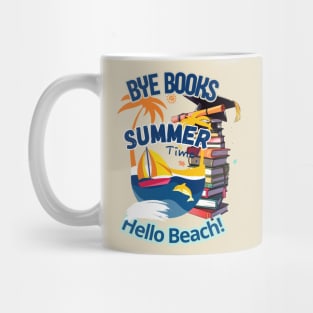 School's out, Bye Books! Hello Beach! ️Class of 2024, graduation gift, teacher gift, student gift. Mug